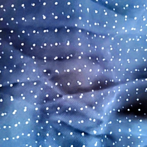 🛍️ BUNDLE ONLY 🛍️ LADIES NAVY BLUE AND WHITE POLKA DOT SHEER SCARF - Picture 3 of 5